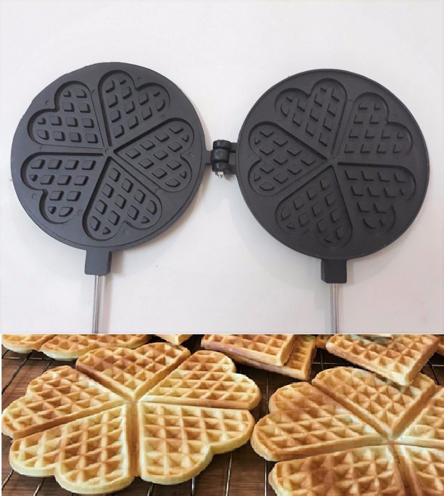 Khuôn Làm Bánh Kẹp Tàn Ong Chống Dính Loại 1 Bánh Nướng Waffle Ăn Kem Thơm Ngon