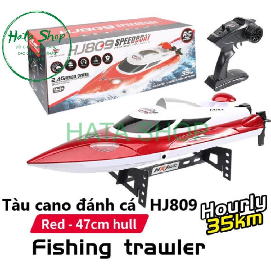 Tàu Cano Kéo Lưới Đánh Cá HJ809 Fishing Boat Điều Khiển Từ Xa Pin 3000mAh 35km/h