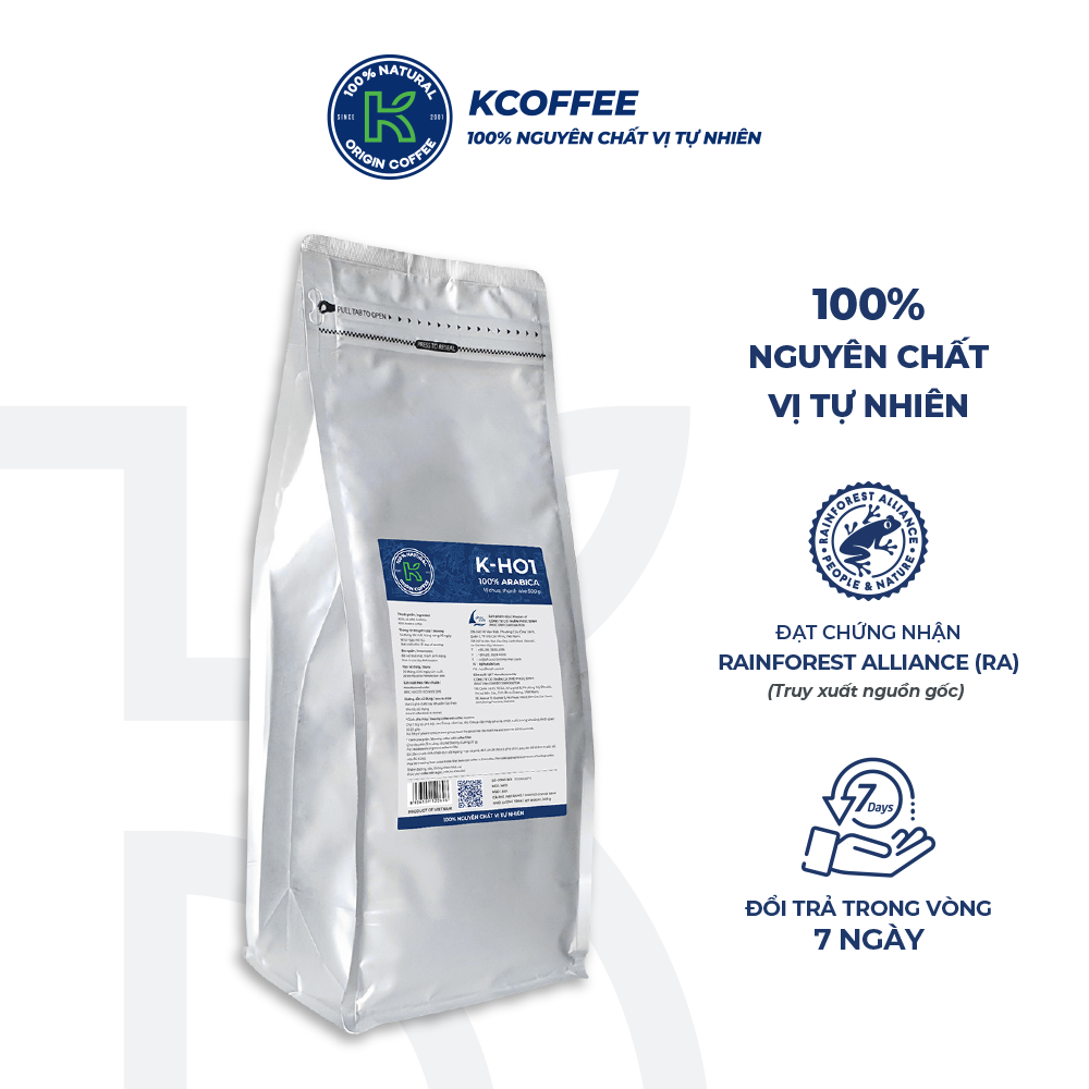Combo 2 Túi Cà Phê Rang Xay Xuất Khẩu K-HO1 Thương Hiệu K Coffee 100% Arabica