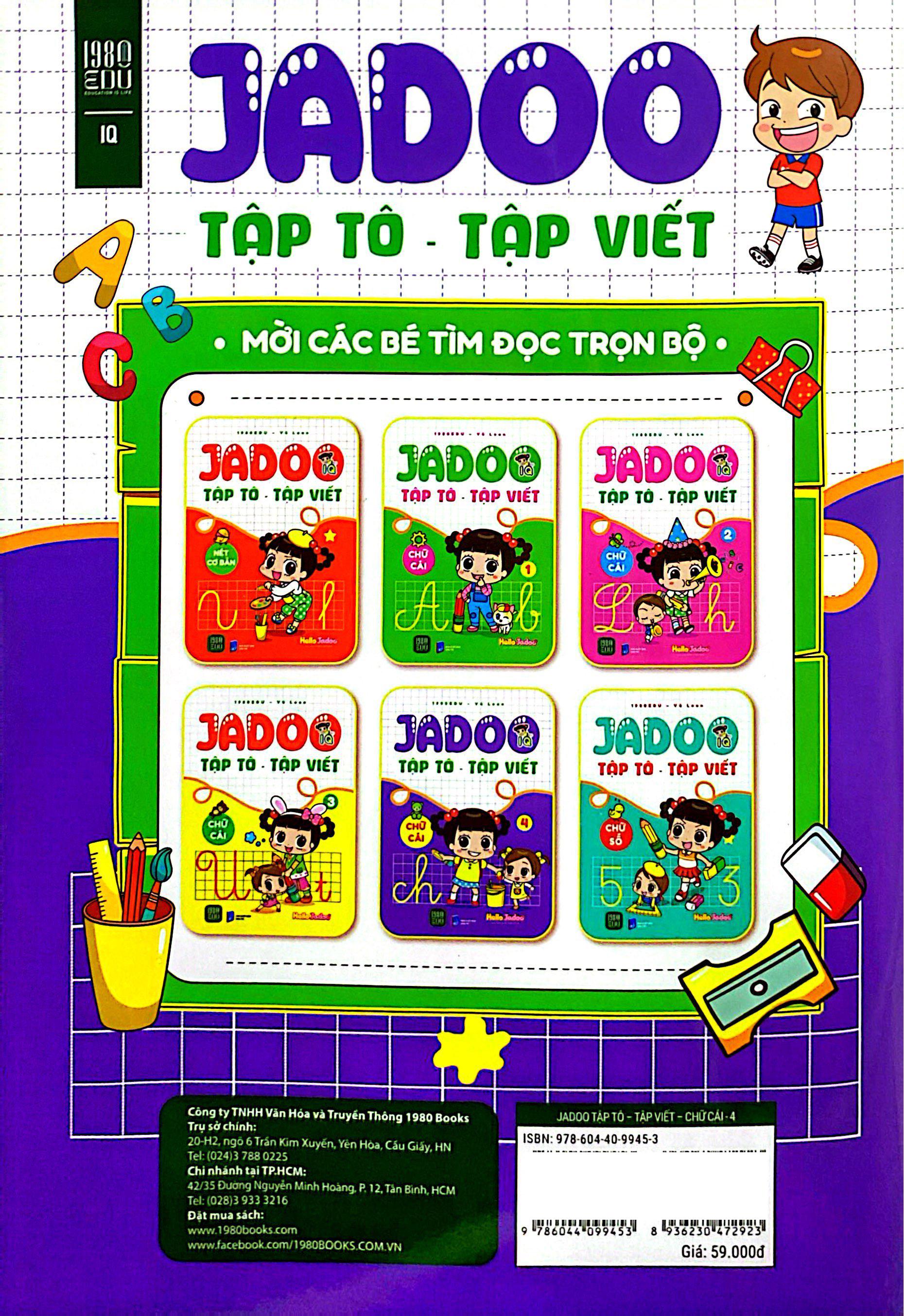 Sách - Jadoo Tập Tô-Tập Viết - Chữ Cái - Tập 4