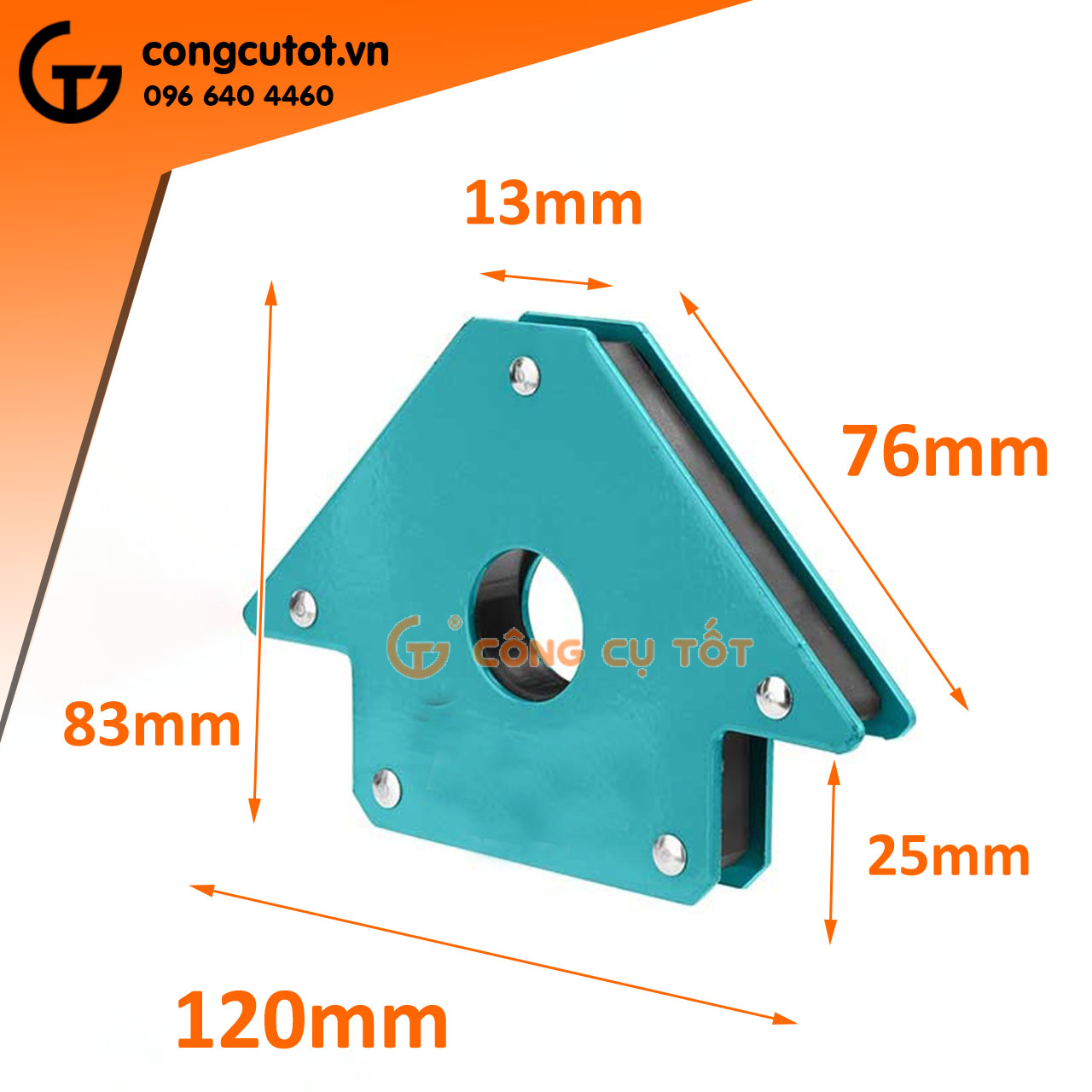 Ke góc nam châm lực hút 25lbs 12kg