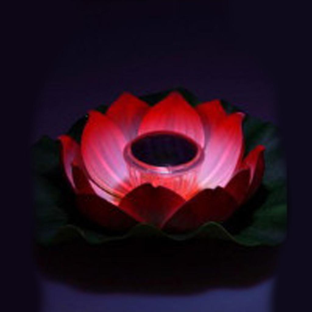 Solar Landscape Lights Floating Lotus Lamp LED Pool Courtyard Garden Lights
