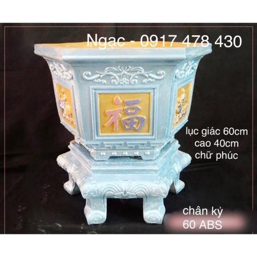 Khuôn chân đôn lục giác 60-65, chiều cao 25cm, mặt đôn 40cm nhựa abs có lòng trong