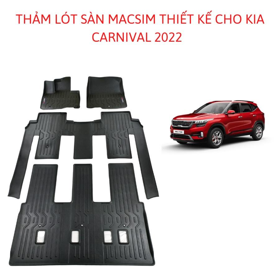 Thảm lót sàn xe ô tô Kia Carnival Nhãn hiệu Macsim chất liệu nhựa TPV cao cấp màu đen bản 8 chỗ