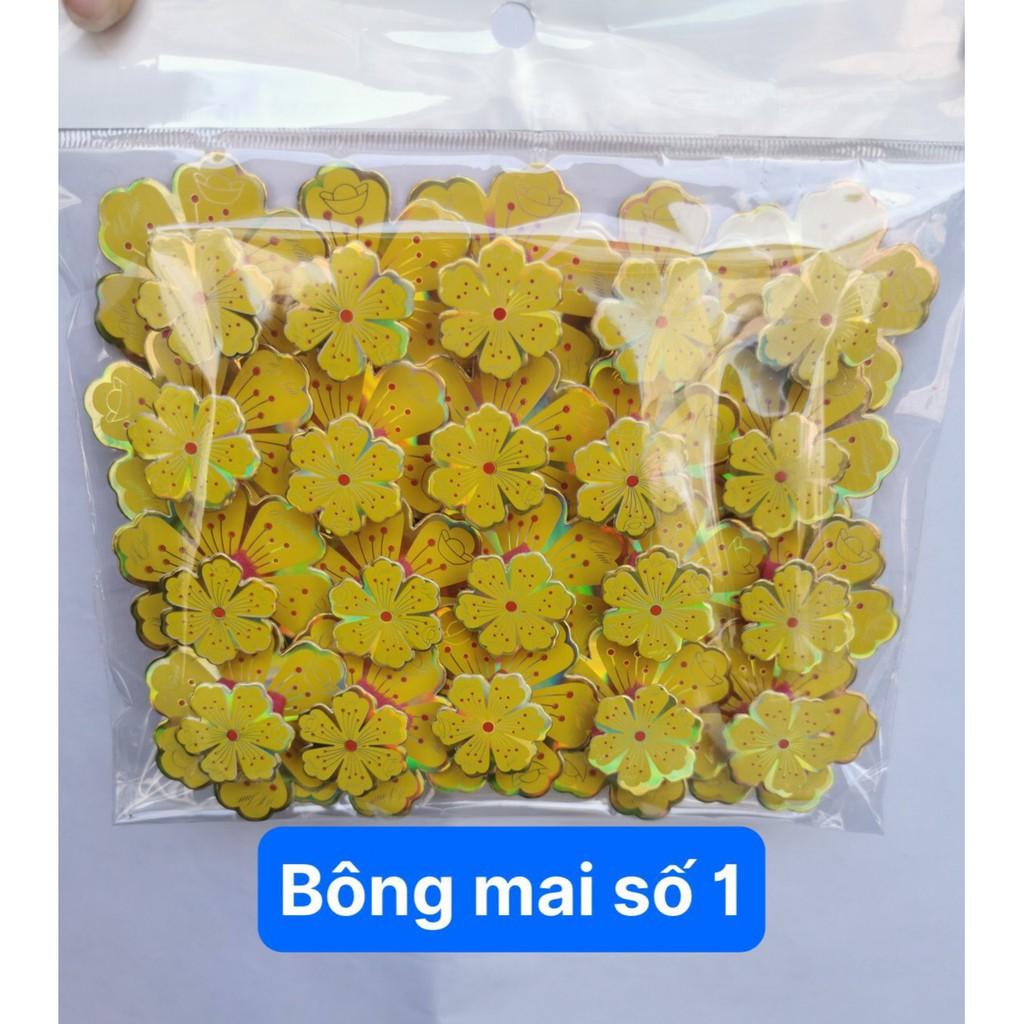 Set Hoa đào mai 3D lập thể trang trí tết dán bằng keo hai mặt