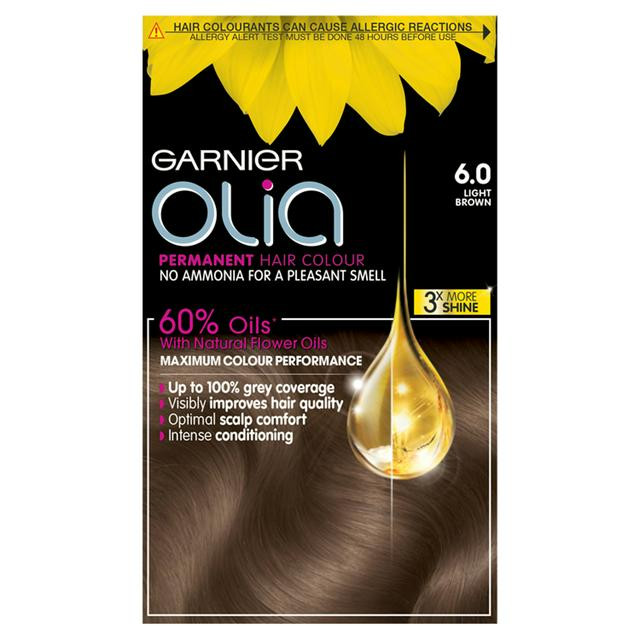 Thuốc nhuộm tóc Garnier Olia Permanent Hair Color - 6.0 Light Brown 