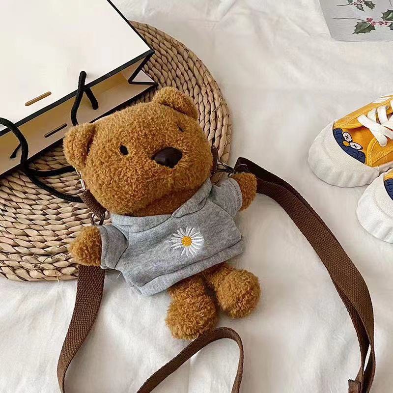 Túi Gấu TEDDY Hoa Cúc, Túi Gấu Bông Đeo Chéo Siêu Dễ Thương