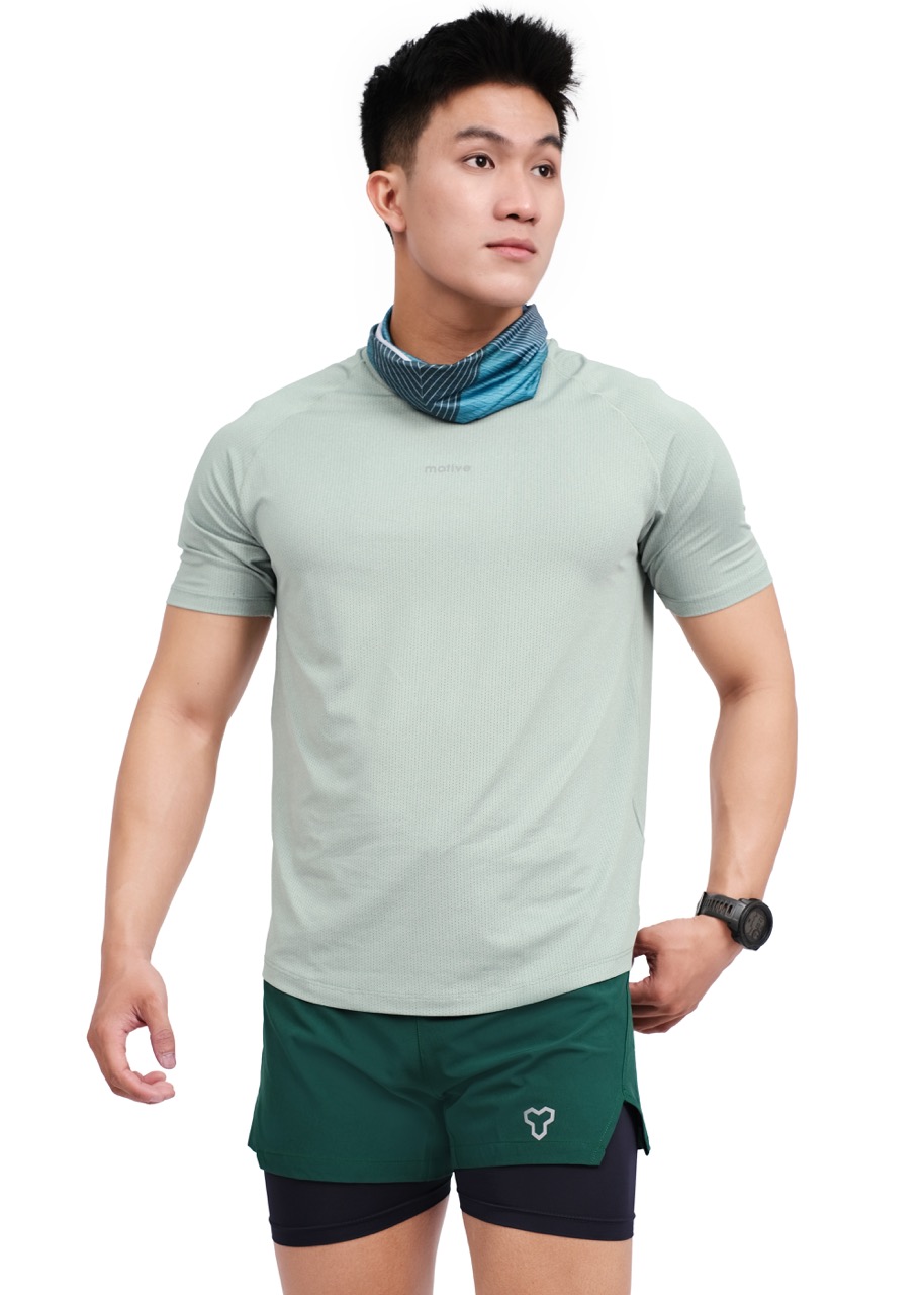 Áo Thun Thể Thao Chạy Bộ Nam MOTIVE Men Training T-Shirt - Màu xanh lá nhạt