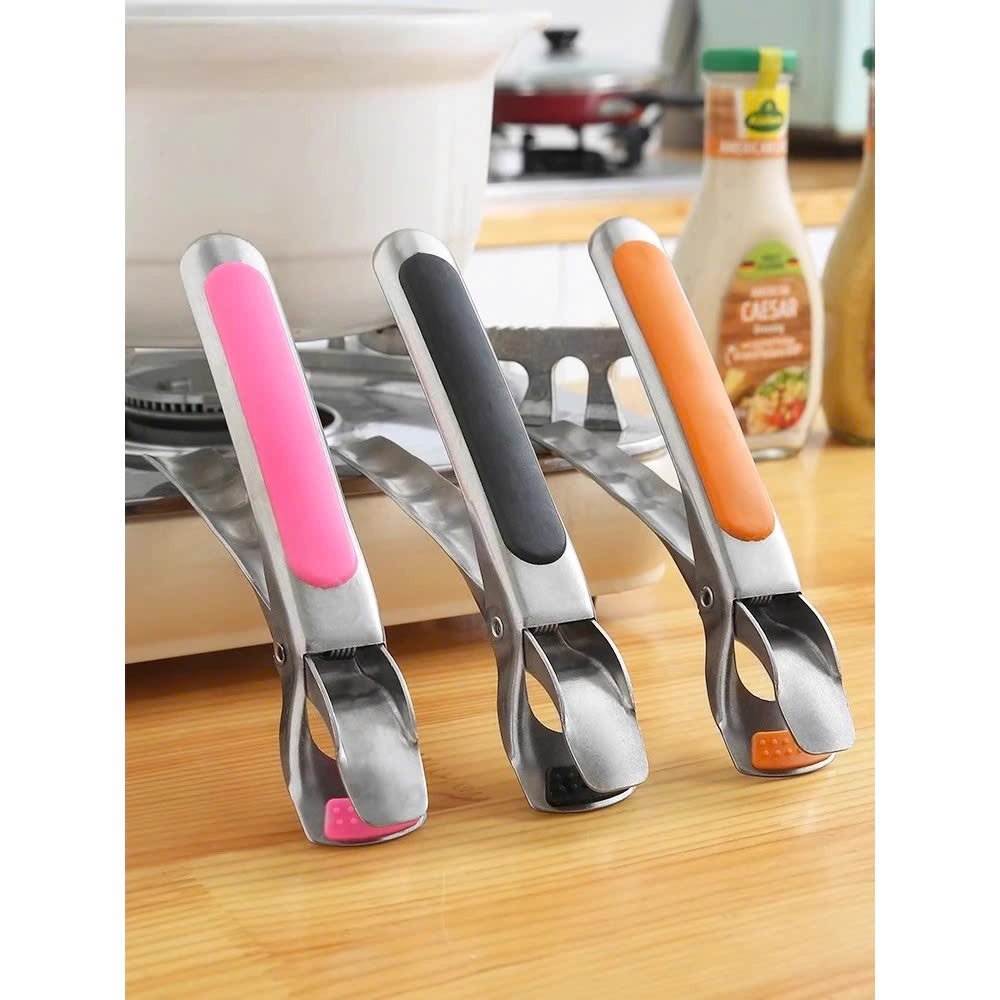Dụng cụ kẹp gắp đồ nóng inox 304 với mút silicon chống trơn trượt