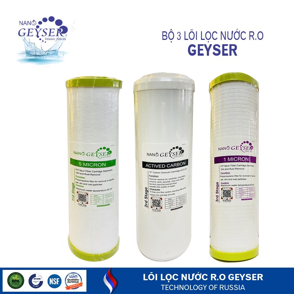 Máy lọc nước ro không vỏ  9 cấp lõi công nghệ Nga geyser eco 9