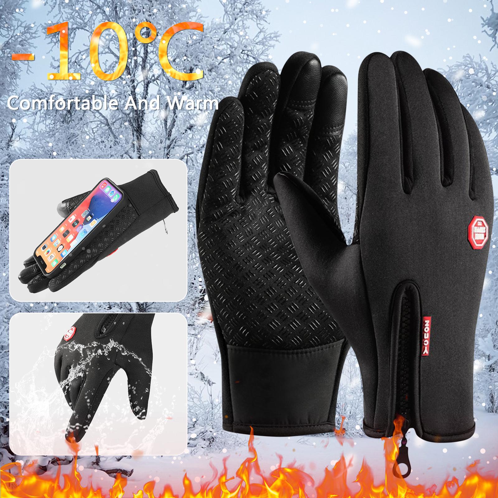 Đàn ông mùa đông chống thấm găng tay đạp xe ngoài trời Ski Chạy xe máy Màn hình cảm ứng Găng tay lông cừu Không trượt. Color: Mask Size: S