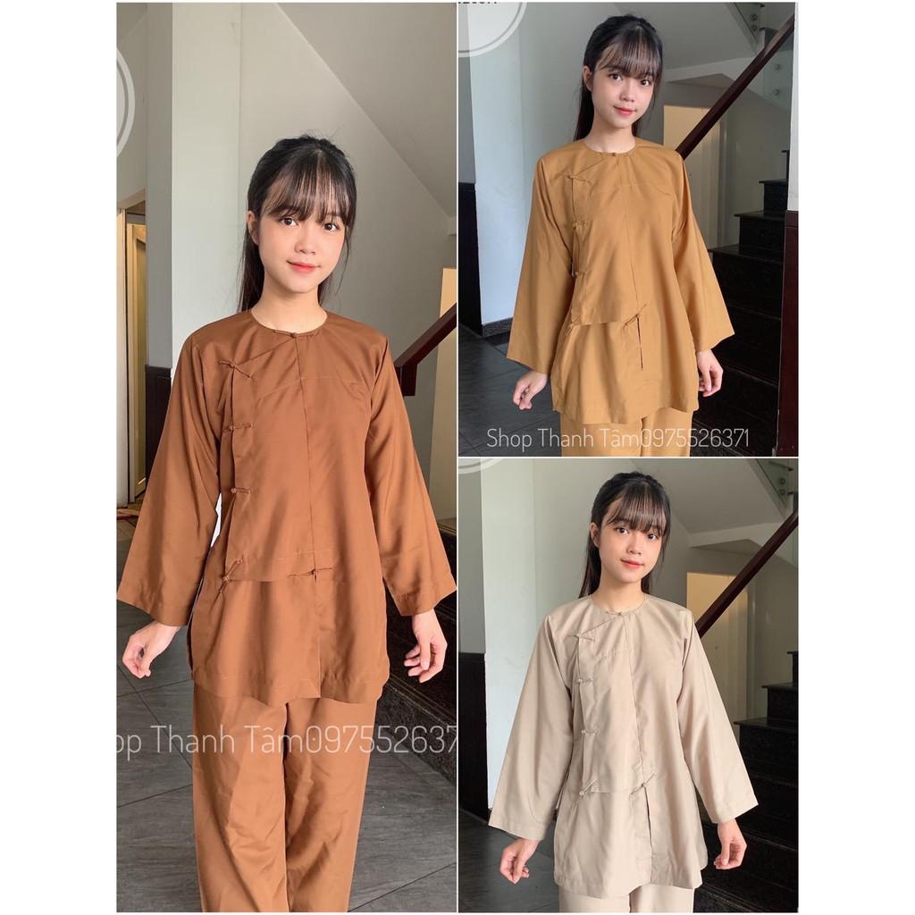 ĐỒ LAM ĐI CHÙA Mẫu Vạt Hò - CaCao  Nút Thắt,Size 30 - 4 - 68kí