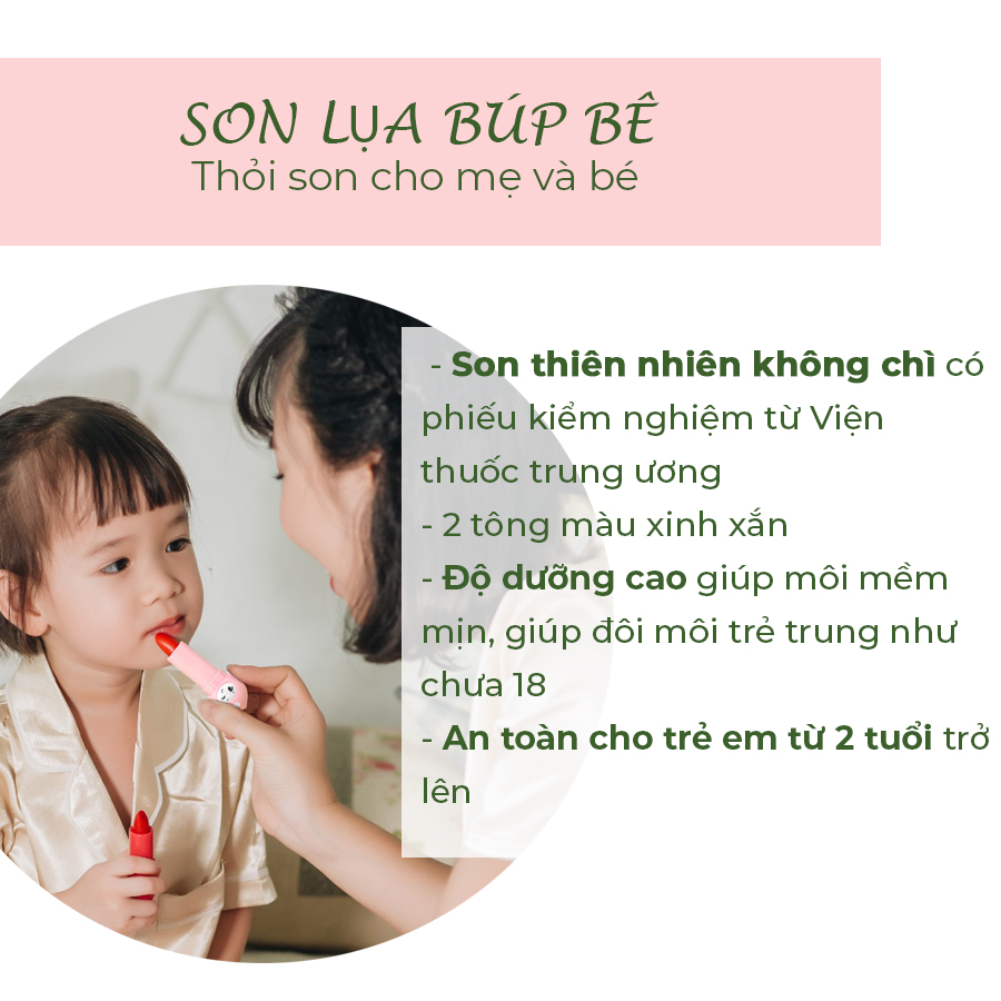 Son Môi An Toàn Cho Bé - Son Búp Bê Cỏ Mềm