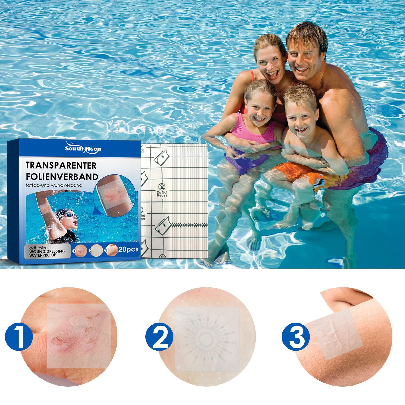 20x Transparent Stretch Adhesive Bandage Showerproof Clear Adhesive Bandages for Showering