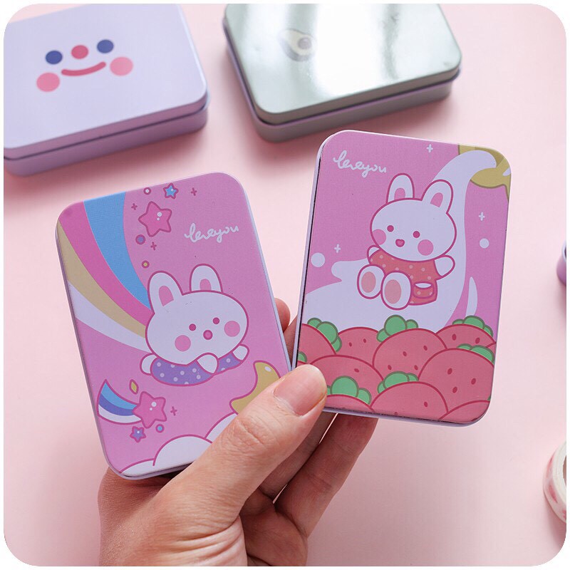 Hộp Thiếc Mini Vintage Làm Quà Tặng Đựng Trang Sức và Kẹp Tóc Nhỏ Dễ Thương