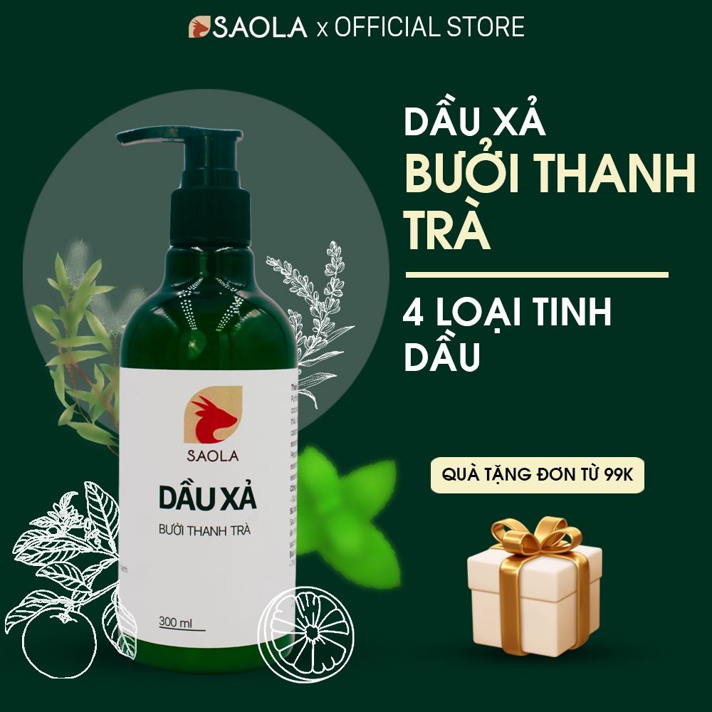 Dầu Xả Thảo Dược Saola, Bưởi và Bạc Hà, Dưỡng Tóc Mềm Mượt, Kích Thích Mọc Tóc, Không Silicon,300ml