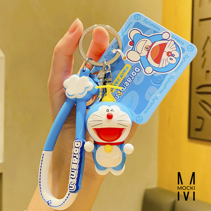 Móc khóa Mèo máy đầu đeo chong chóng bay