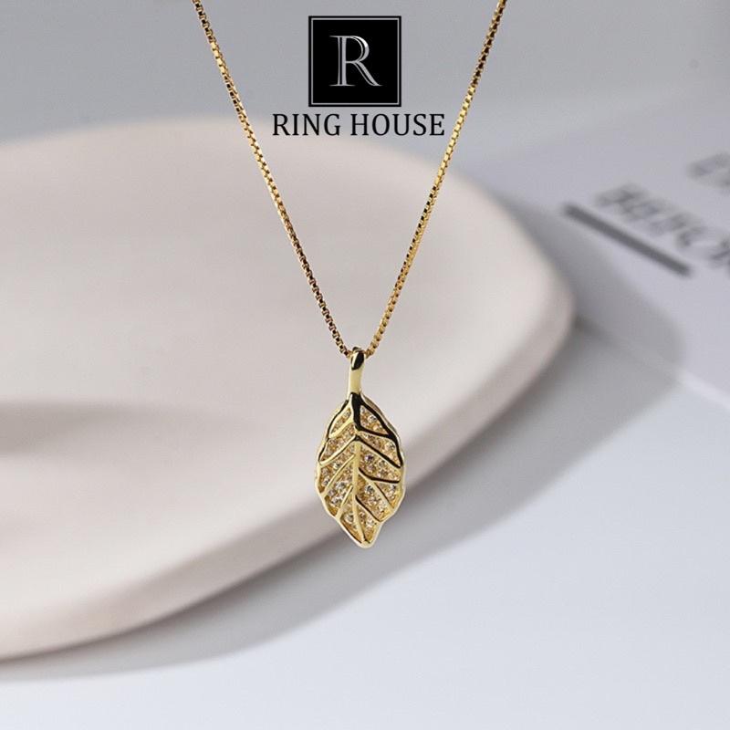N3 Dây Chuyền Titan Không Gỉ Chiếc Lá Vàng Gold