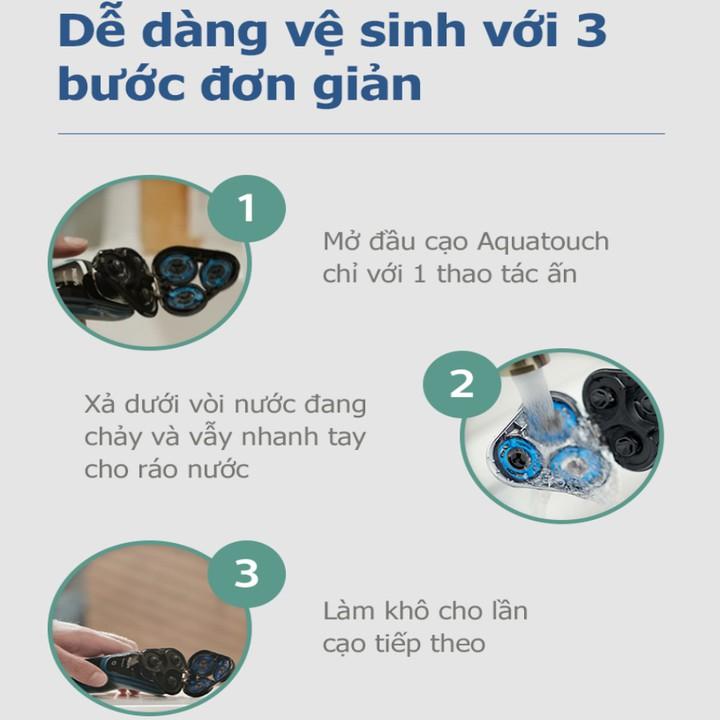 Máy Cạo Râu Khô Và Ướt Thương Hiệu Cao Cấp Philips S5070, tích hợp cả lưỡi thẳng cạo mai, sạc nhanh  (Hàng chính hãng)