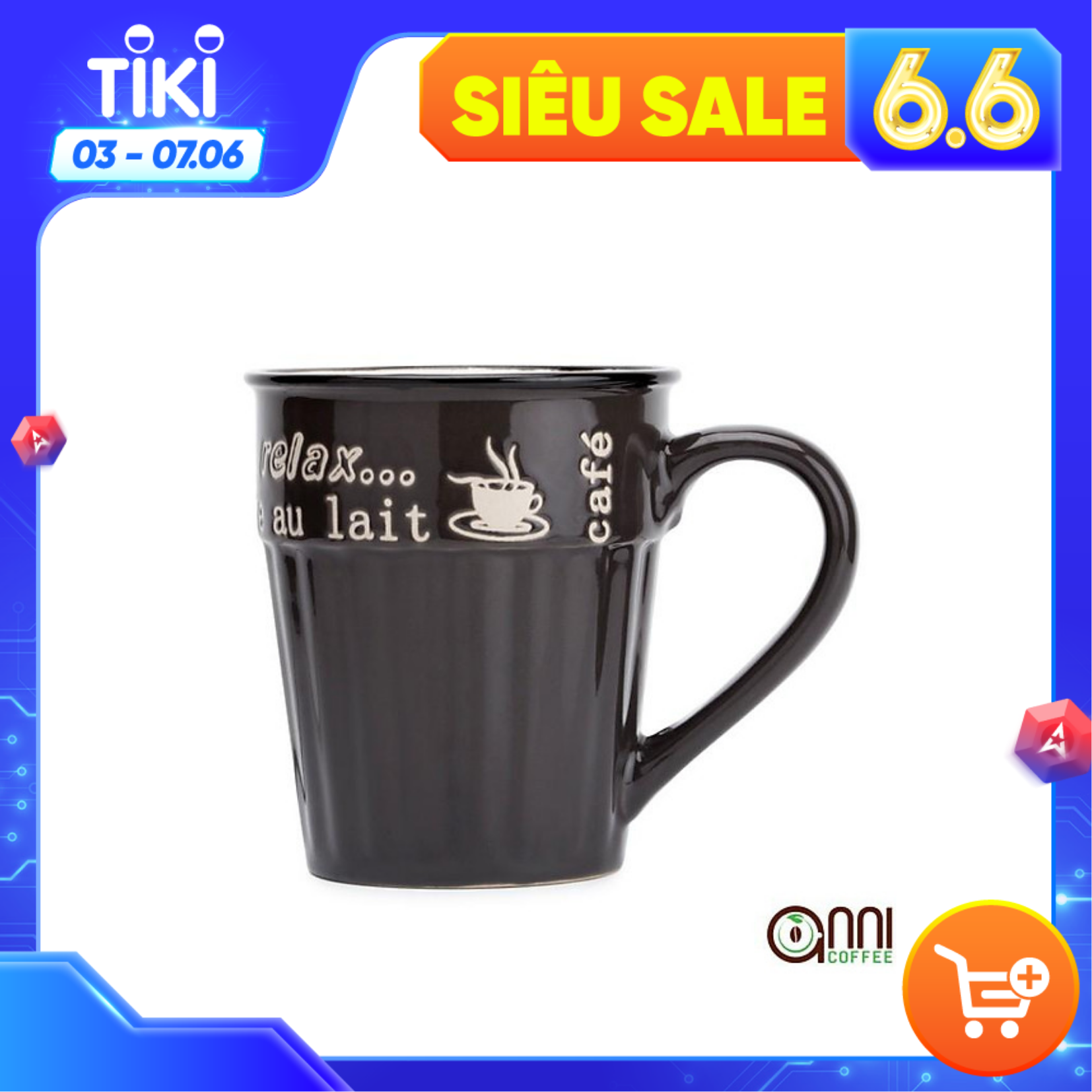 uống cà phê &amp; trà xuất Cafe Relax 400ml Đen