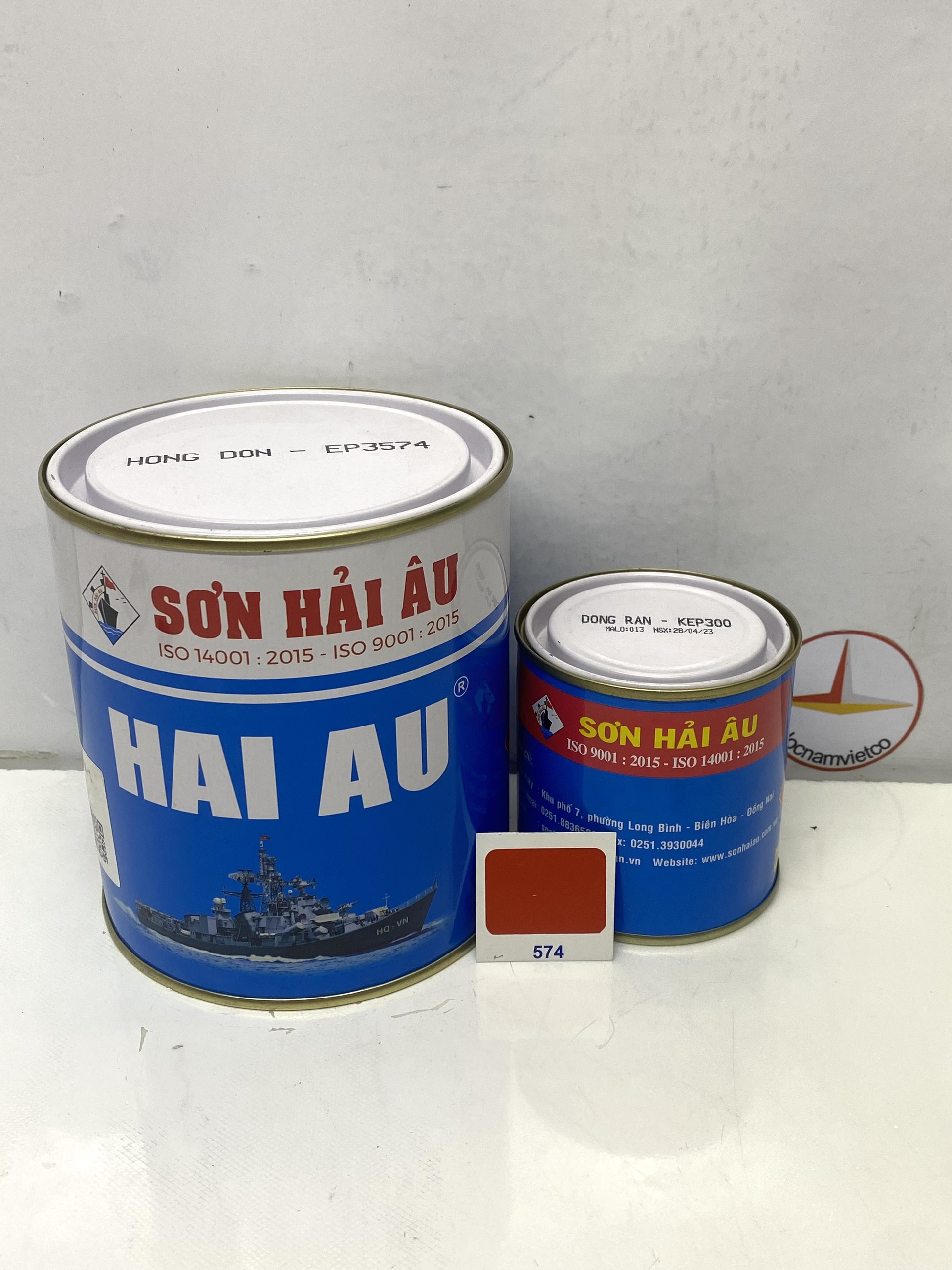 Sơn Epoxy Hải Âu màu cam EP574 1L/Bộ