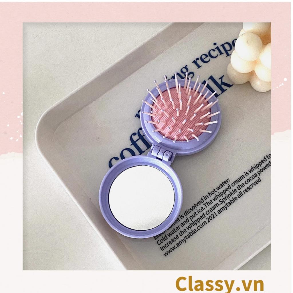 Lược mini Classy Có Thể Gấp Gọn Tích Hợp Gương Họa Tiết Hoạt Hình Đáng Yêu Độc Đáo PK923