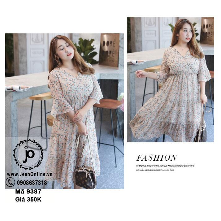 Bigsize Nữ - Đầm Maxi Voan Hoa