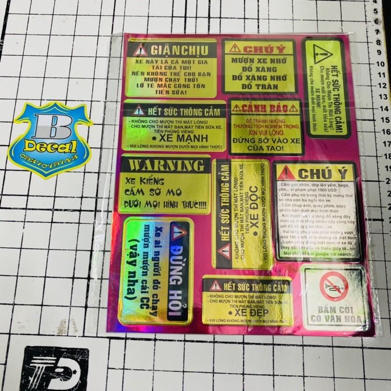 Logo sticker cảnh báo Crom