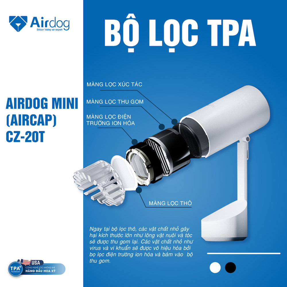 Máy lọc không khí Airdog mini CZ-20T - Hàng nhập khẩu