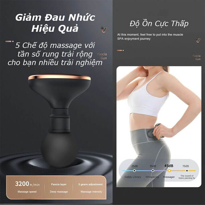 Máy massage cổ vai gáy 5 chế độ rung đấm bóp, máy mát xa cầm tay mini giảm đau nhức mệt mỏi MGE-013