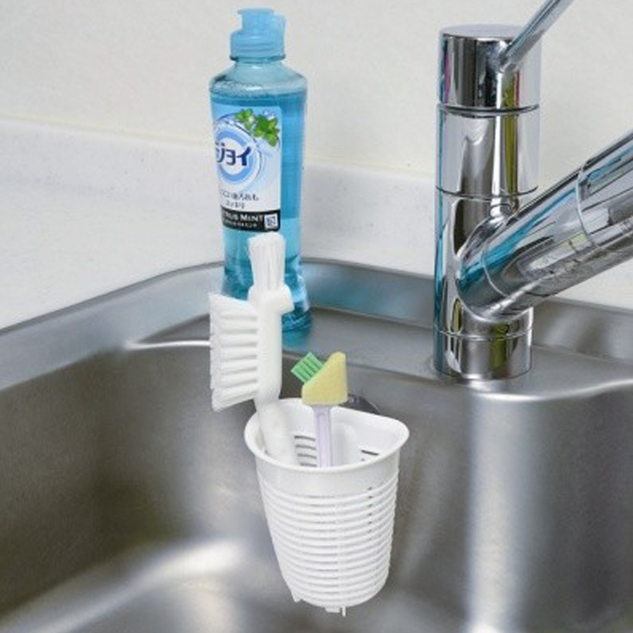 Bộ 3 rổ treo đựng giẻ rửa bát tiện lợi màu trắng - Hàng nội địa Nhật