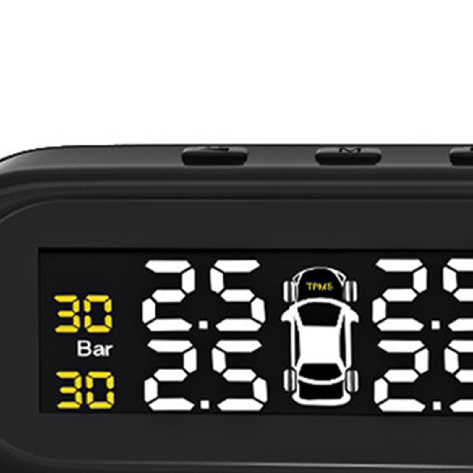 Tire Pressure Monitoring System Solar Wireless USB Auto Pressure Gauge
