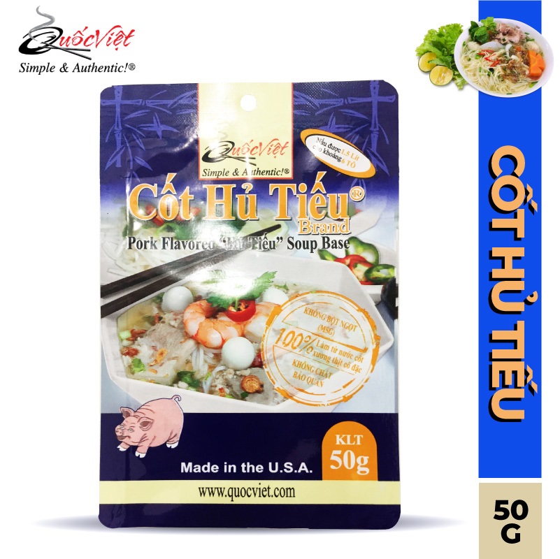 GIA VỊ NẤU CốtHủ Tiếu Quốc Việt Foods 50g-Gia vị hoàn chỉnh nhập khẩu