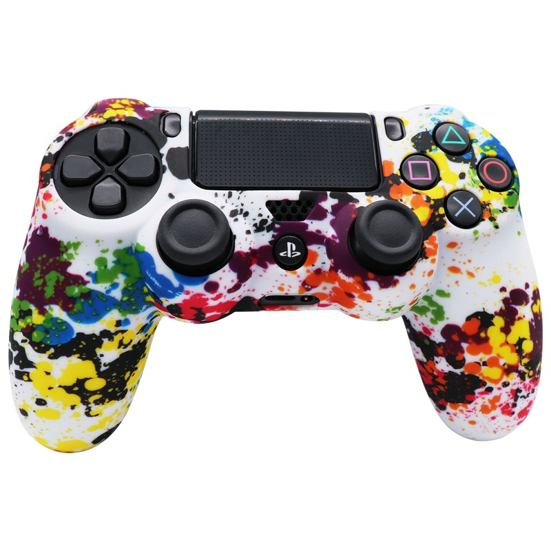 Vỏ silicone mềm cho PlayStation 4 Vỏ bảo vệ da đối tác cho bộ điều khiển PS4 GamePad Sách cần điều khiển Phụ kiện trò chơi Màu sắc: 1