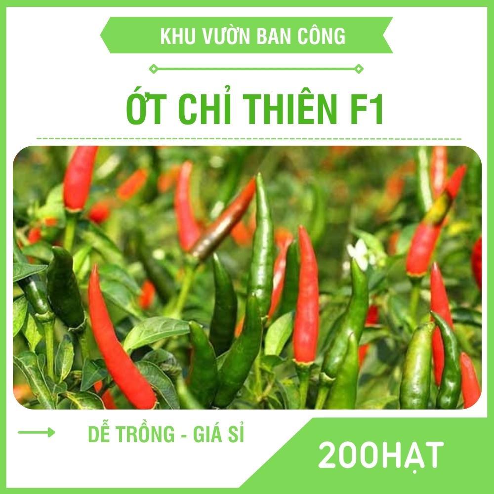 Hạt giống Ớt Chỉ Thiên F1 Sai Trái, Thời Vụ Quanh Năm Quy Cách 200 - 100 - 5 Hạt - Khu Vườn Ban Công