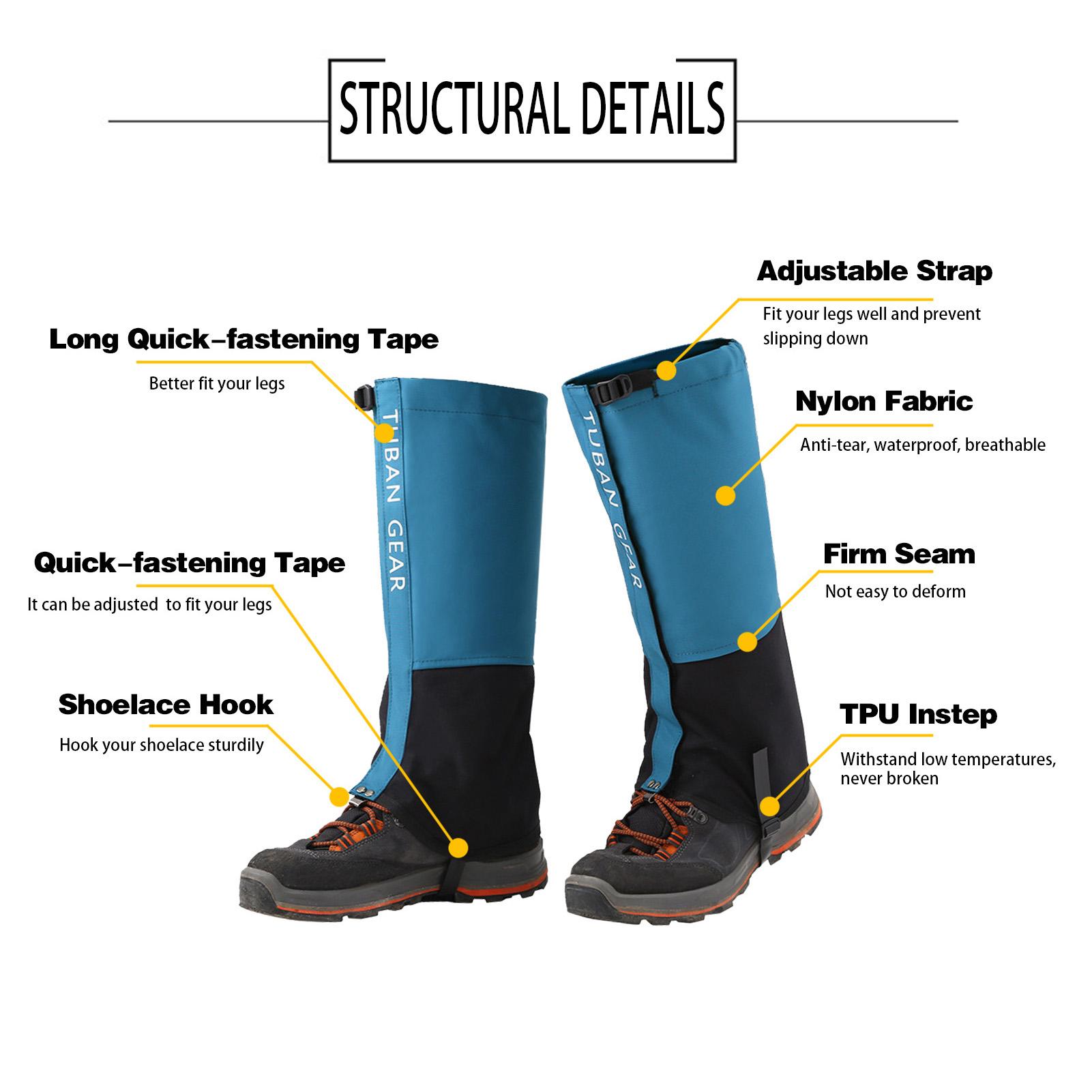 Giày Gaiters dành cho trượt tuyết Đi bộ đường dài Trượt tuyết ngoài trời chống thấm nước