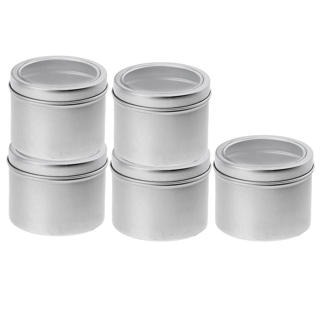 11Pc 100/60ml Empty Aluminium Cosmetic Pot Jar Tin Container with Screw Lids