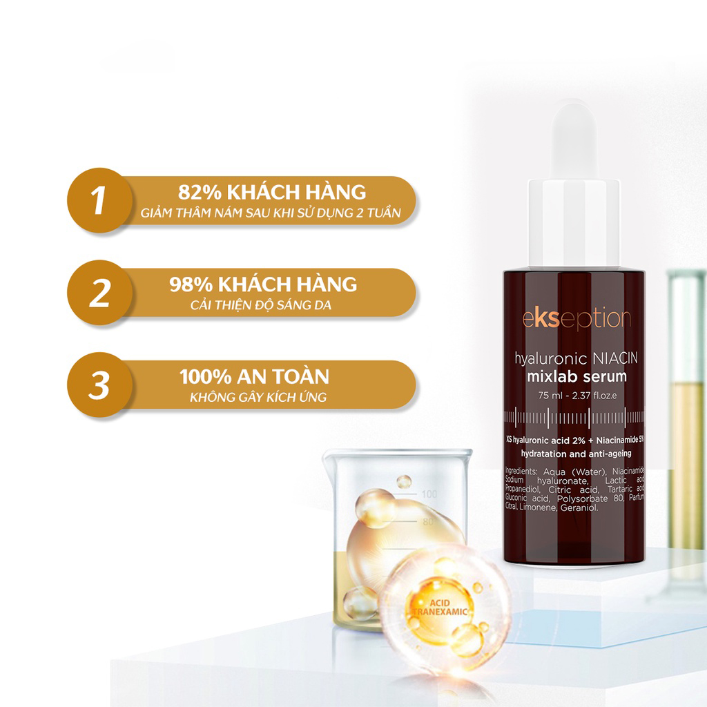 Serum mờ thâm sáng da giảm mụn Ekseption Hyaluronic Niacin 75ml