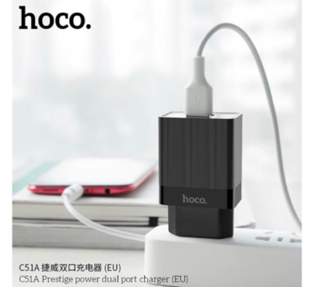 Củ sạc nhanh 2 cổng usb 3.4A Hoco C51a.- hàng chính hãng