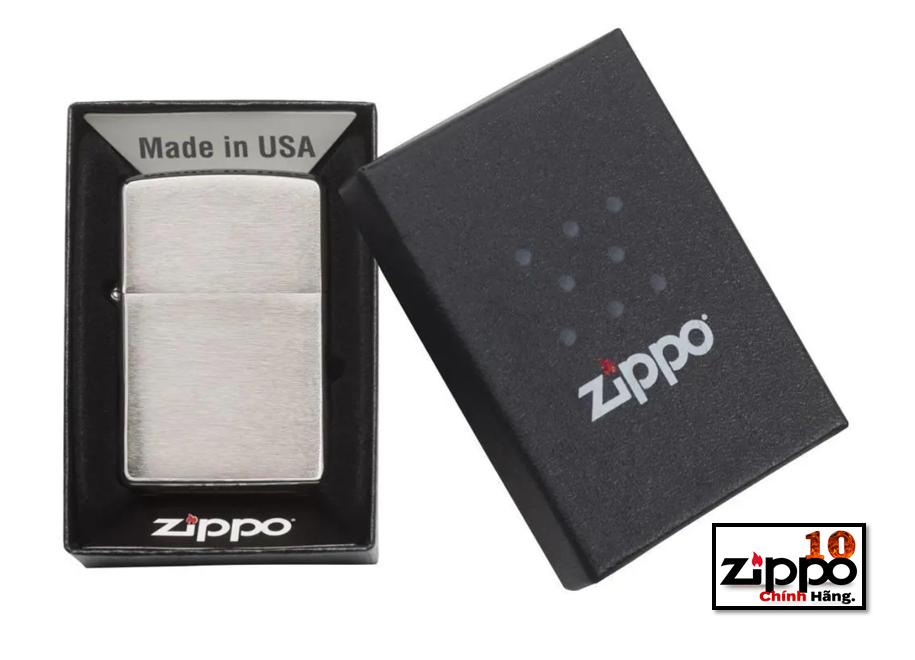 Bật lửa Zippo Armor 162  NHÁM TRẮNG VỎ DÀY-Brushed Chrome - Chính hãng 100%