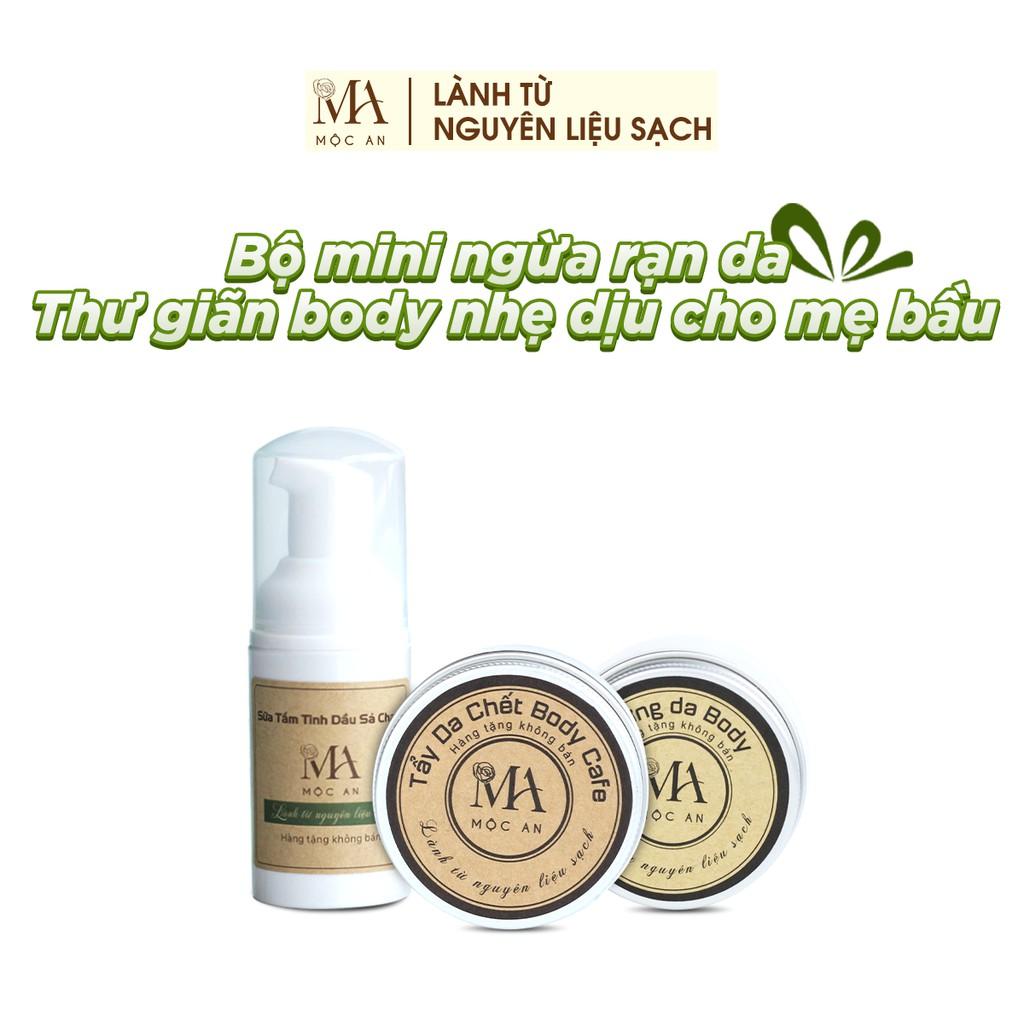 Bộ Sản Phẩm Mini Chăm Sóc Body Cho Mẹ Bầu Mộc An 3 Món Giảm Rạn Da, Thư Giãn Dịu Nhẹ