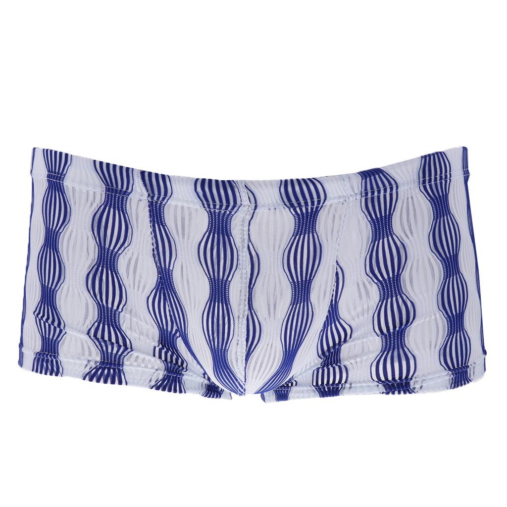 26-35inch Men's Sexy Open Pouch See Through Underwear Boxers Brief UnderUnderpants Gifts