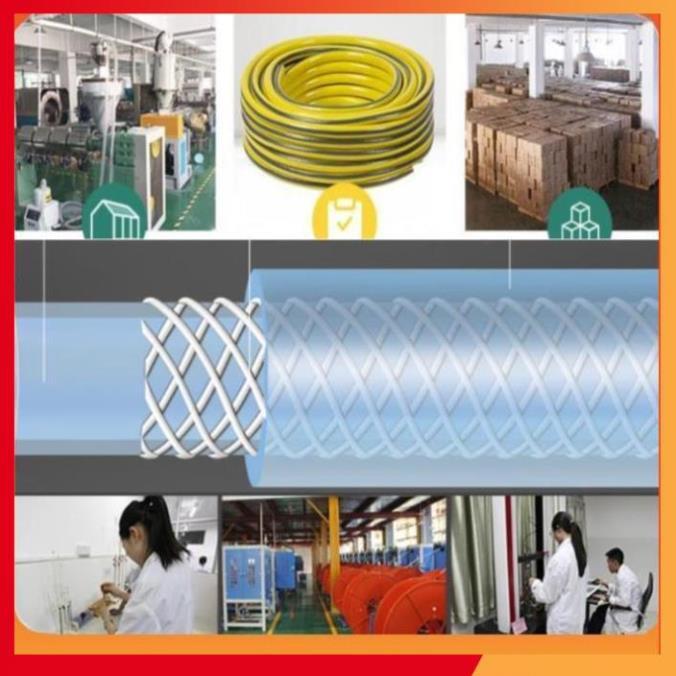 Bộ dây vòi xịt nước rửa xe, tưới cây . tăng áp 3 lần, loại 20m 206701-2 đầu đồng, cút, nối