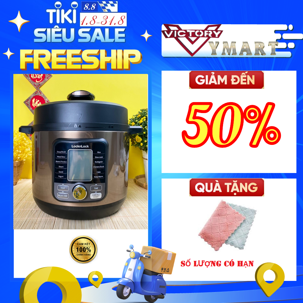 Nồi Áp Suất Điện Tử Đa Năng Lock&Lock 6L - EJP676BLK - Hàng Chính Hãng