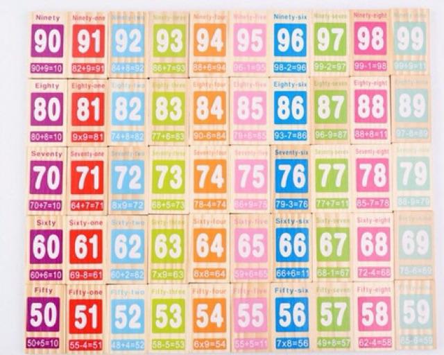 Bộ đồ chơi domino 100 số - Đồ chơi gỗ