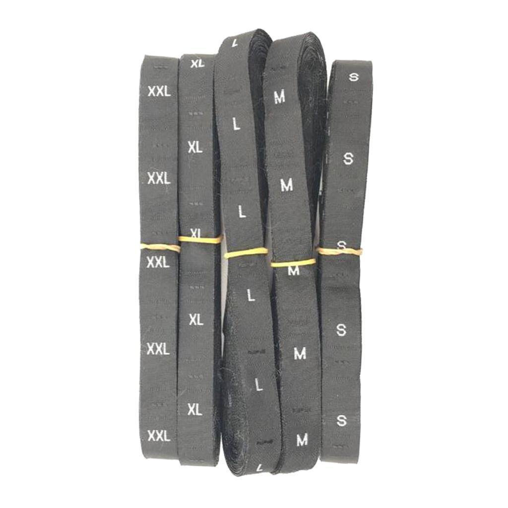 5 Cuộn 2500 Miếng Vải Quần Áo Kích Thước Nhãn Thẻ Có Thể Giặt, S M L XL XXL