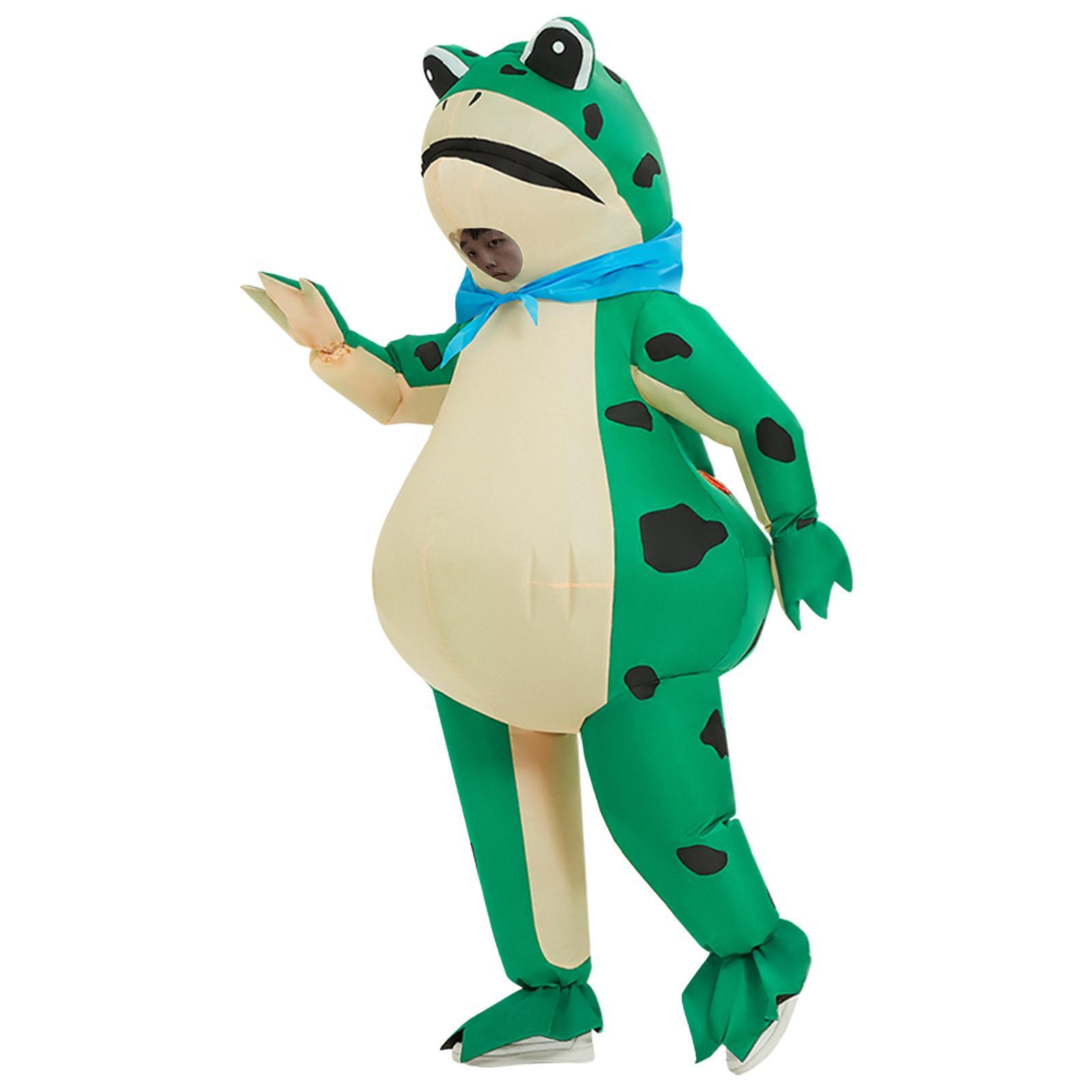 Adult Unisex Inflatable Frog Costume Halloween Anime Cosplay Party Dress up for Men Women Festival Role Play Masquerade Funny Blow Suit