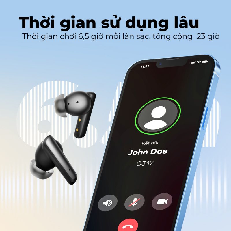 Tai nghe Bluetooth SoundPEATS Life Lite vừa khít với mọi loại tai mà không lo khó chịu - Hàng Chính Hãng