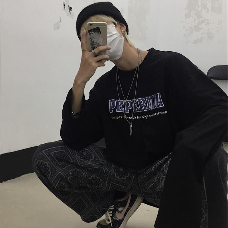 Áo thun oversize form rộng tay dài sweater oversize phông nam unisex cổ tròn streetwear ulzzang freesize PÊPE