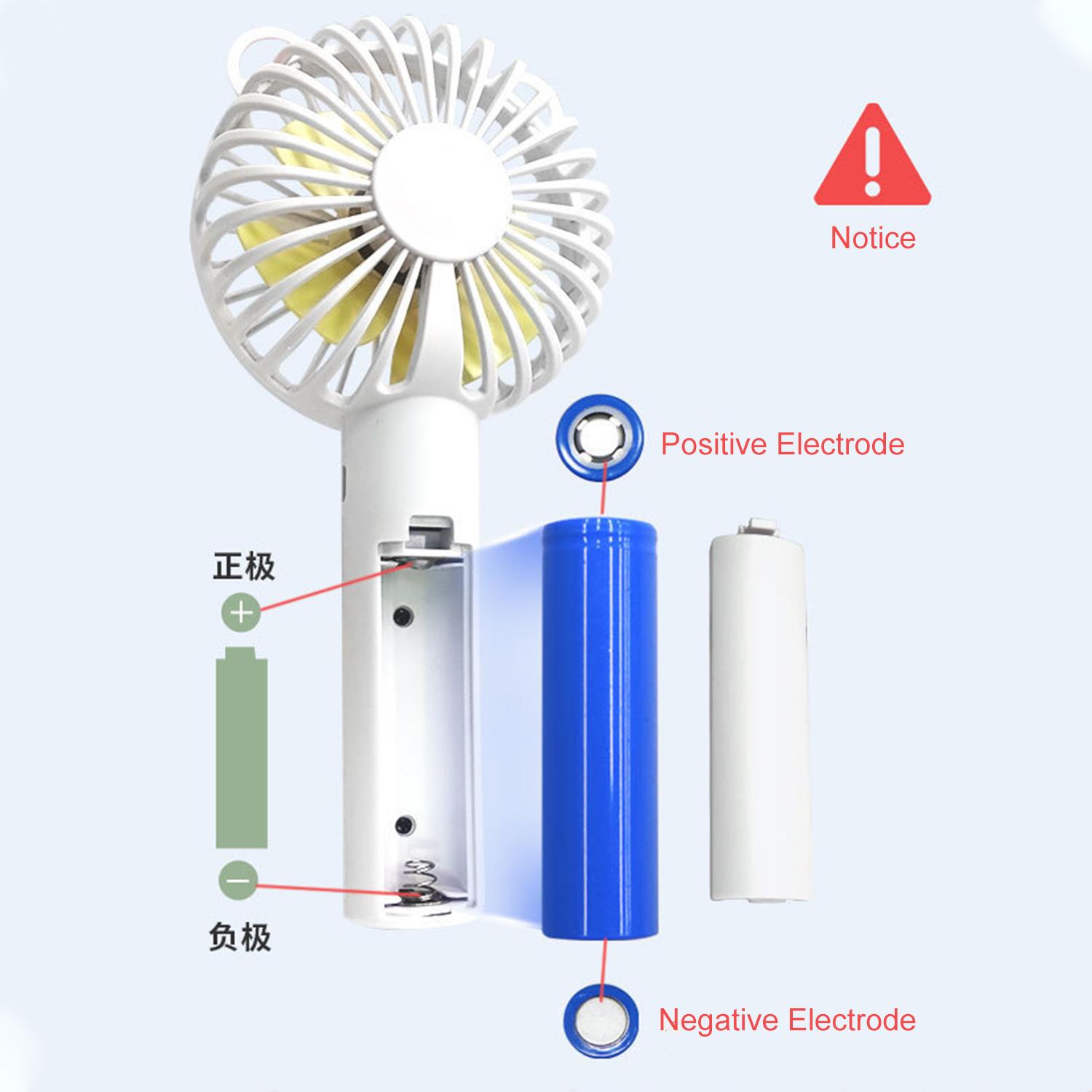 Quạt cầm tay mini có 3 tốc độ, có đế quạt để bàn
